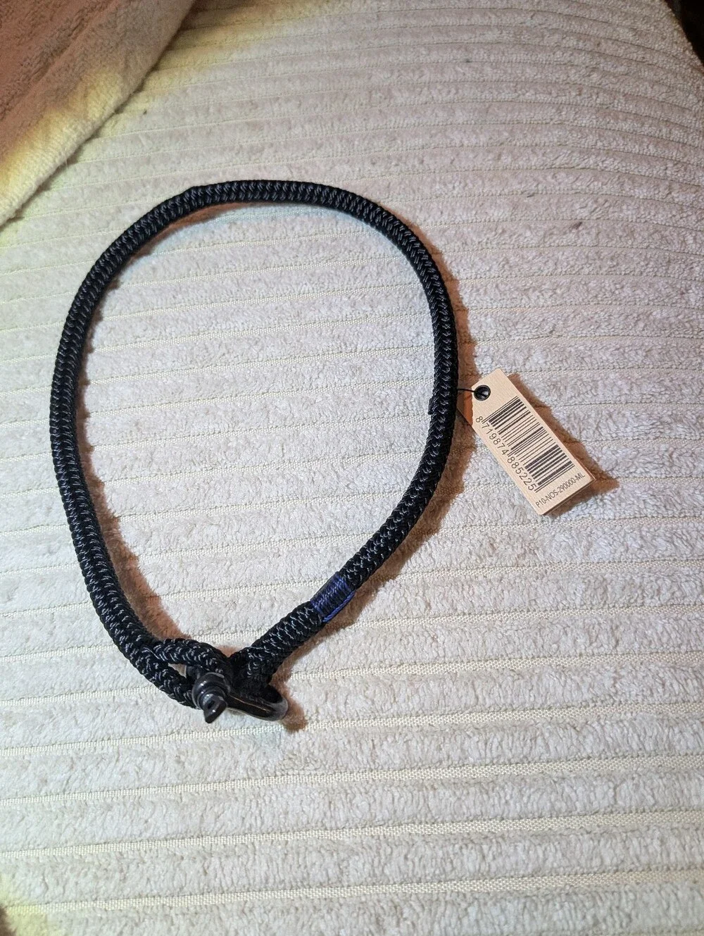 NWT Pig & Hen Salty Steve Black Rope Bracelet ML 7.5